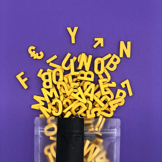 Moderne Magnetbuchstaben -Gaga Gelb - TYPE OH