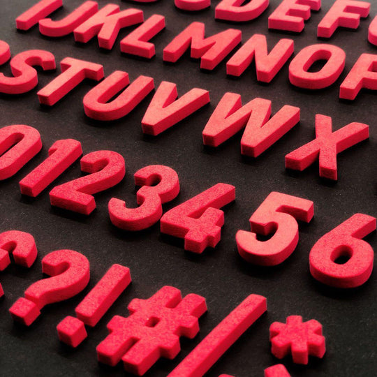 Moderne Magnetbuchstaben -Raketen Rot - TYPE OH