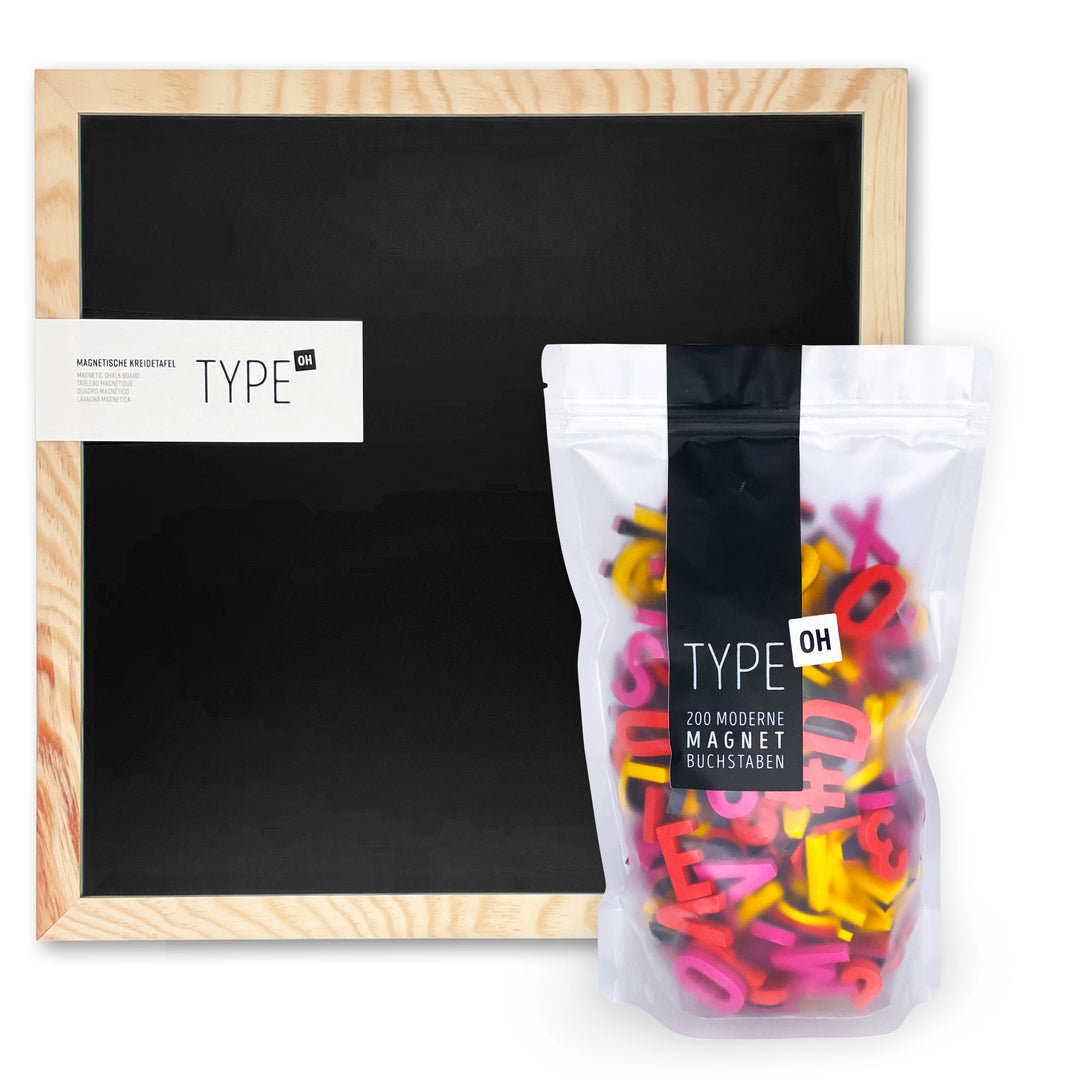 Geschenkset Magnetische Buchstaben &amp; Magnettafel