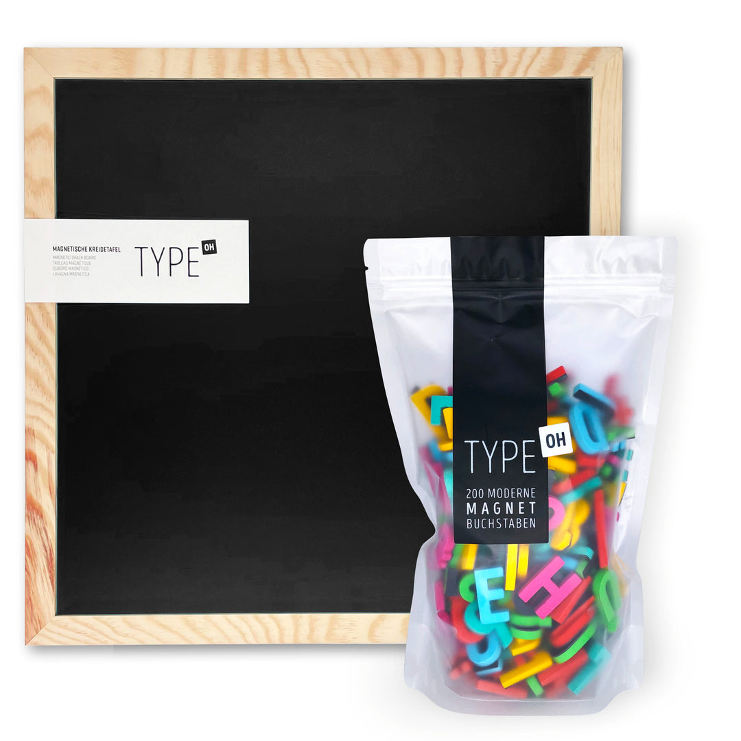 Geschenkset Magnetische Buchstaben &amp; Magnettafel