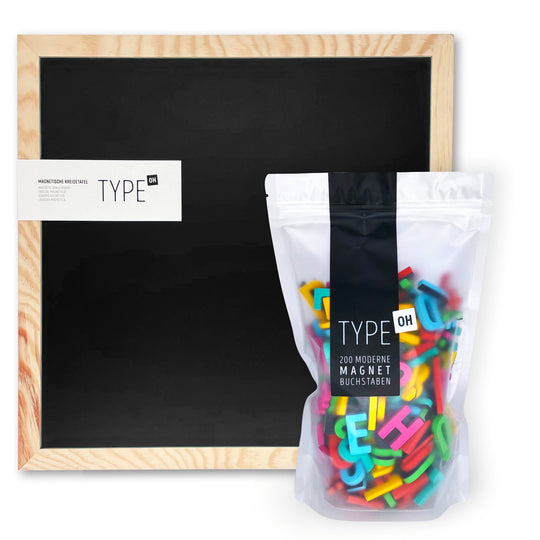 Geschenkset Magnetische Buchstaben &amp; Magnettafel